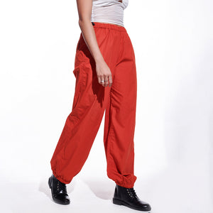 Black Oversized Parachute Pants