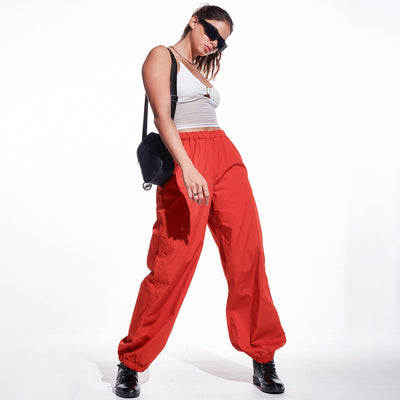 Black Oversized Parachute Pants