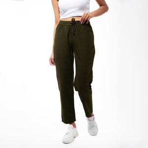 IZF Olive Linen Blend Women Pants