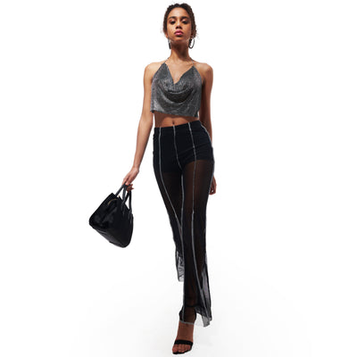 Stardust Rhinestone Black Top