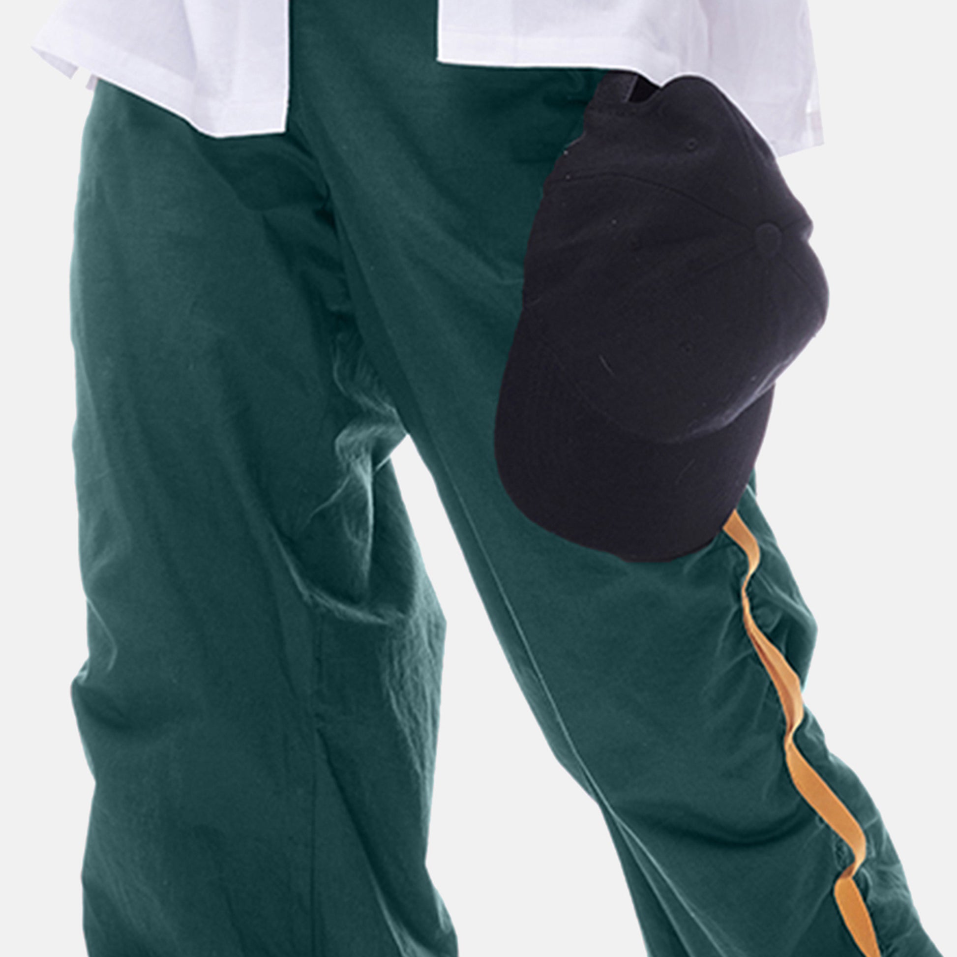 Green Taped Parachute Pants