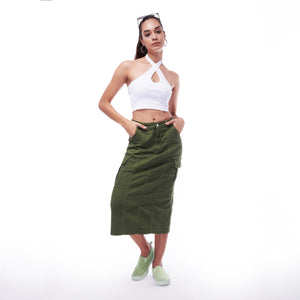 Denim Cargo Skirt