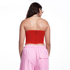 Red Mesh Tube Top