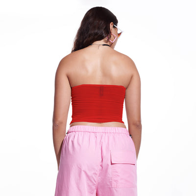 Red Mesh Tube Top
