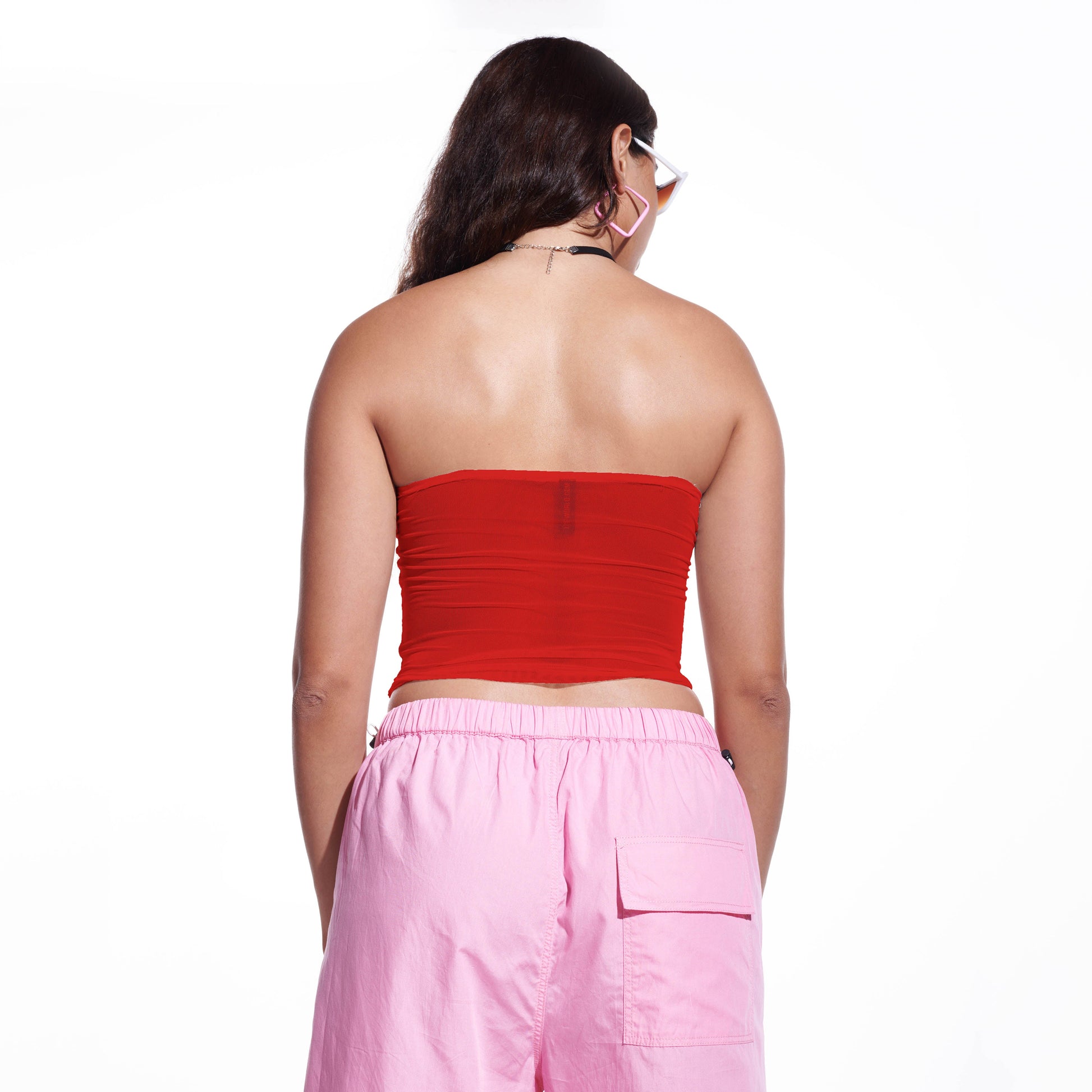 Red Mesh Tube Top