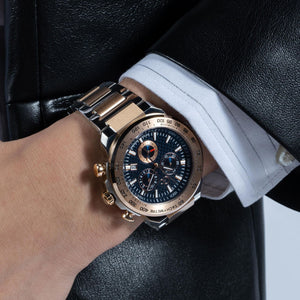 First Class Chrono Men Quartz Blue Dial Chronograph Stainless Steel Watch Z35001G7MF