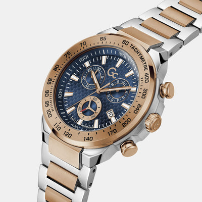 First Class Chrono Men Quartz Blue Dial Chronograph Stainless Steel Watch Z35001G7MF