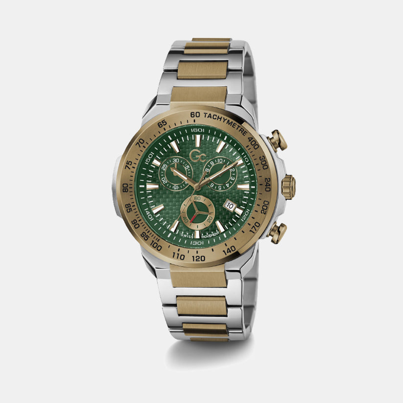 First Class Men Quartz Green Dial Chronograph Stainless Steel Watch Z35002G9MF