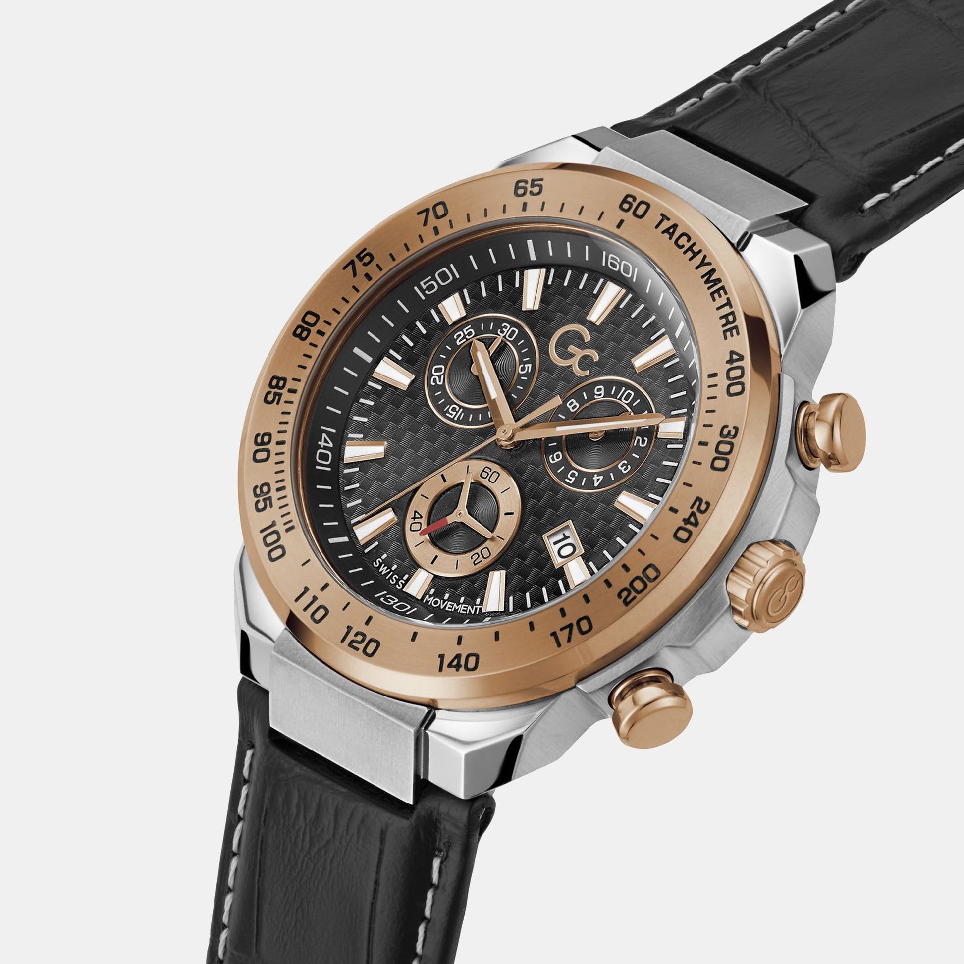 First Class Chrono Men Quartz Black Dial Chronograph Leather Watch Z35003G4MF