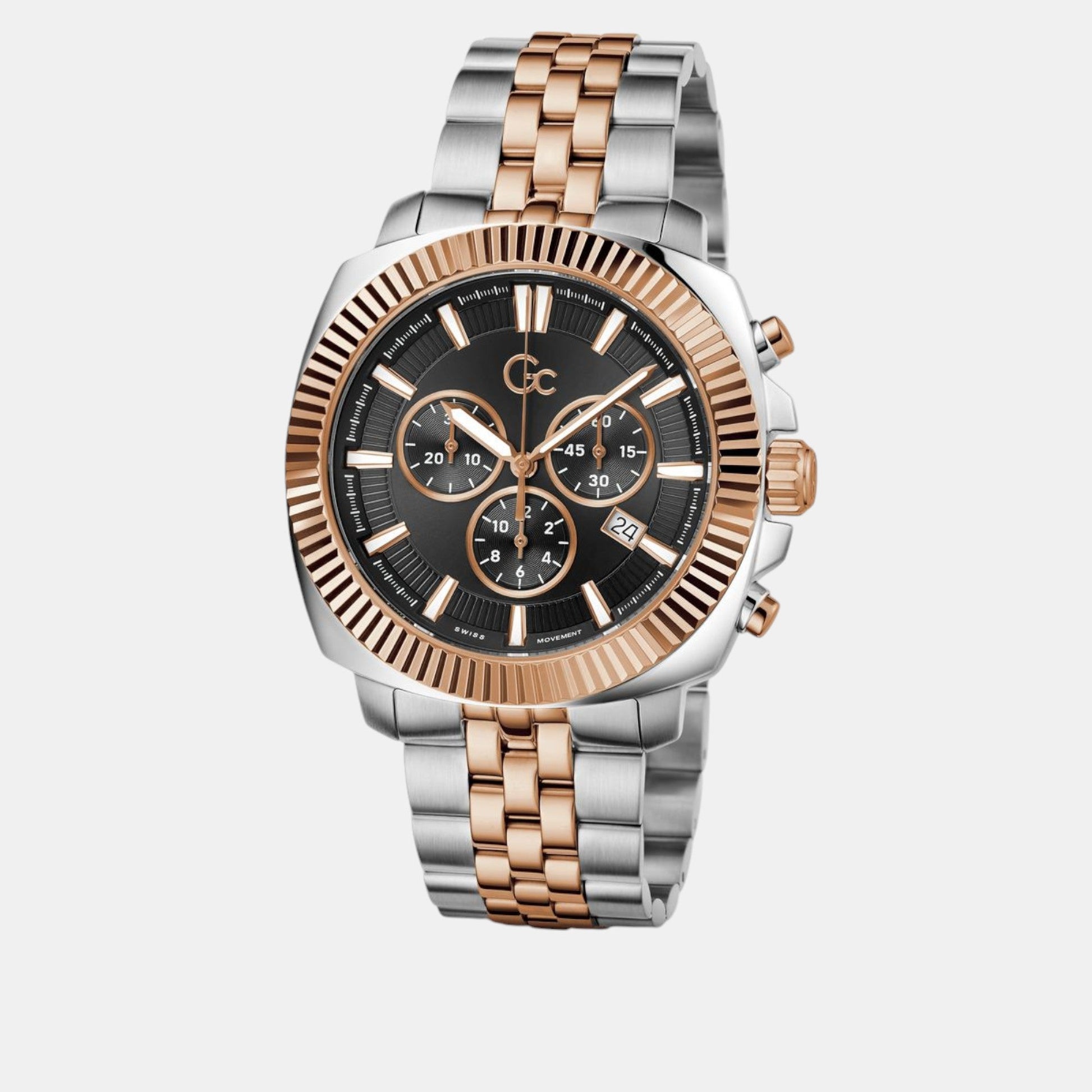 Flair Coussin Men Quartz Black Dial Chronograph Stainless Steel Watch Z46001G2MF