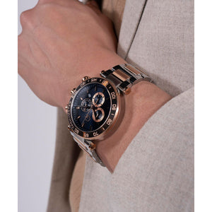 Dress Men Quartz Blue Dial Chronograph Stainless Steel Watch Z50002G7MF