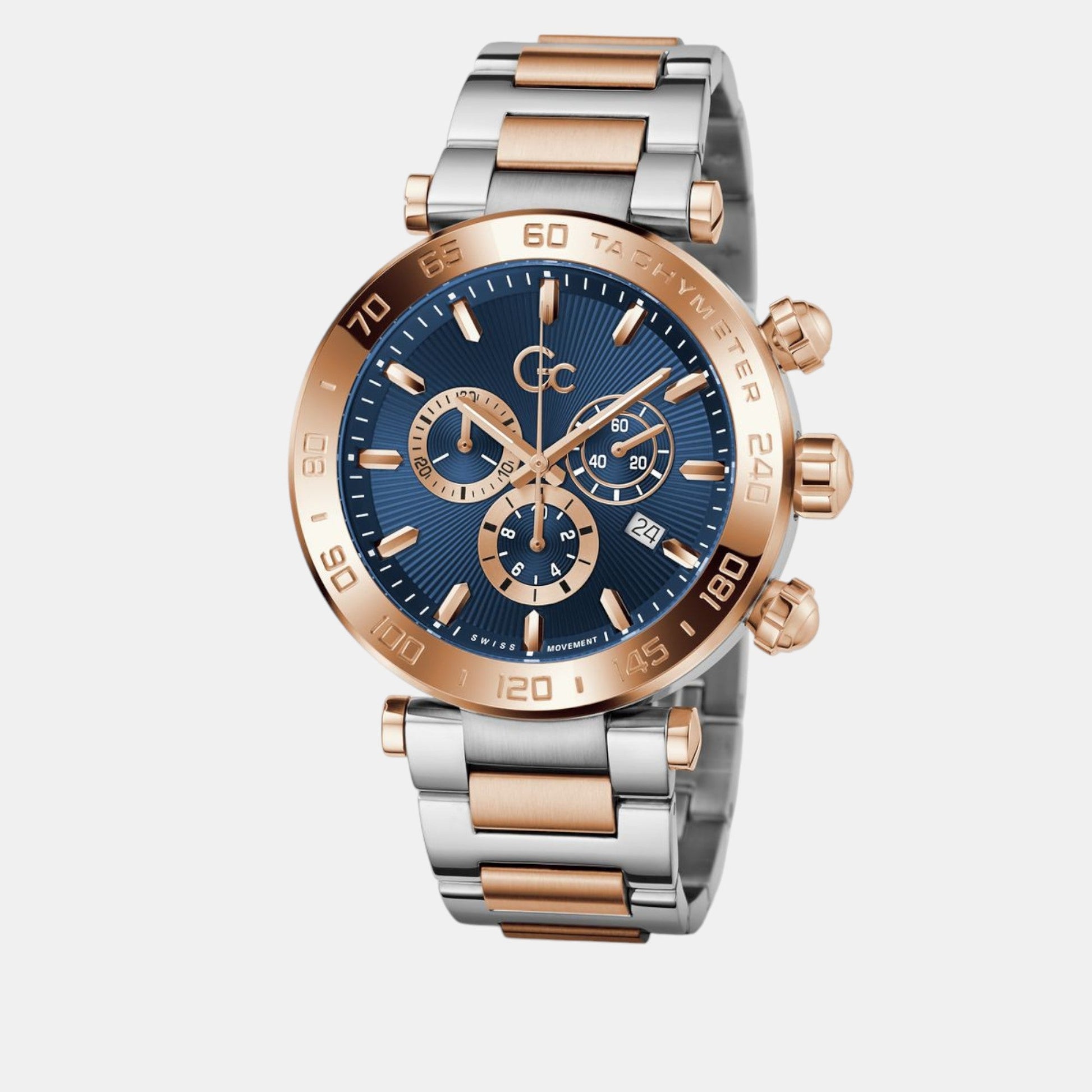 Dress Men Quartz Blue Dial Chronograph Stainless Steel Watch Z50002G7MF
