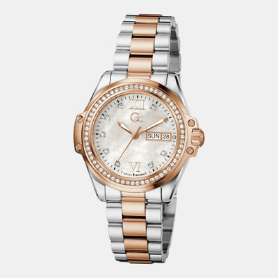 Bolt Men Quartz White Dial Analog Stainless Steel Watch Z53001L1