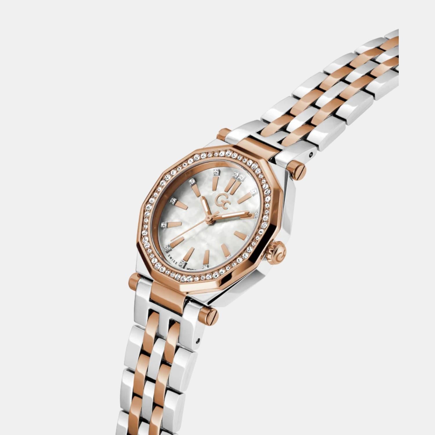 Gleam Women Quartz White Dial Analog Stainless Steel Watch Z55001L7