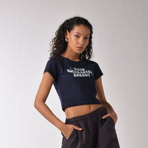 Main Character graphic printed Short Sleeve Crop Top baby tee