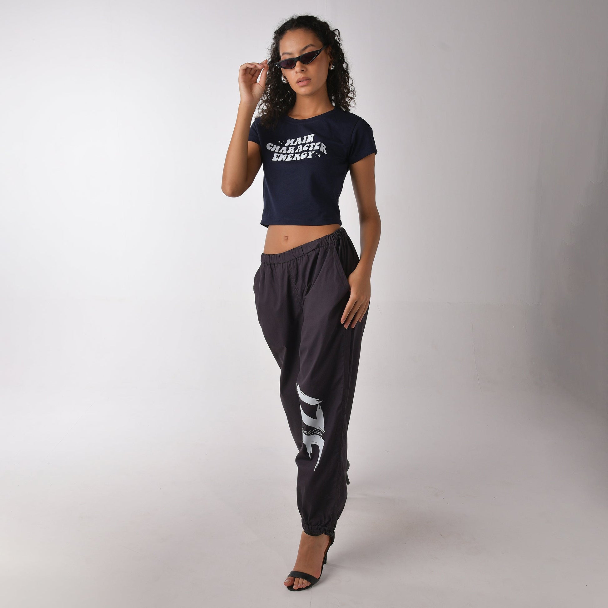 Main Character graphic printed Short Sleeve Crop Top baby tee