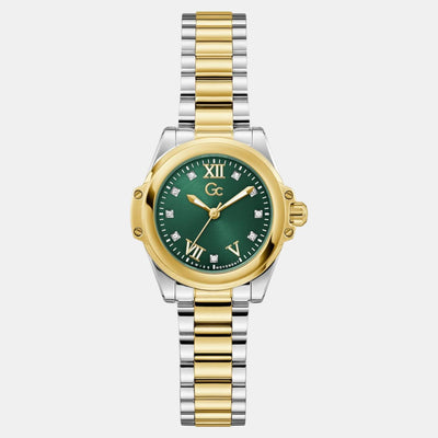 Gc Sportchic Women Quartz Green Dial Analog Stainless Steel Watch Z58002L9