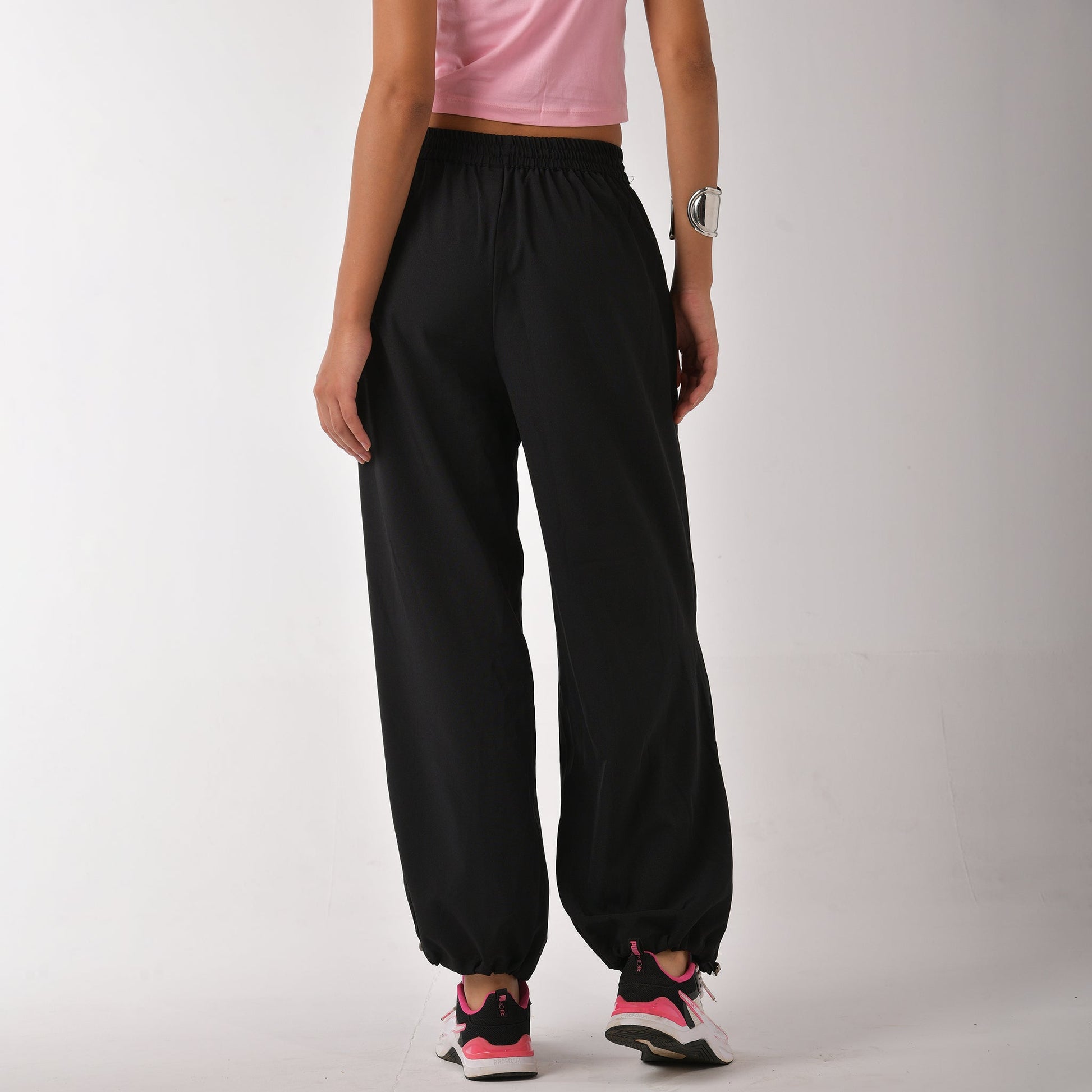 Black Printed Air Parachute Pants
