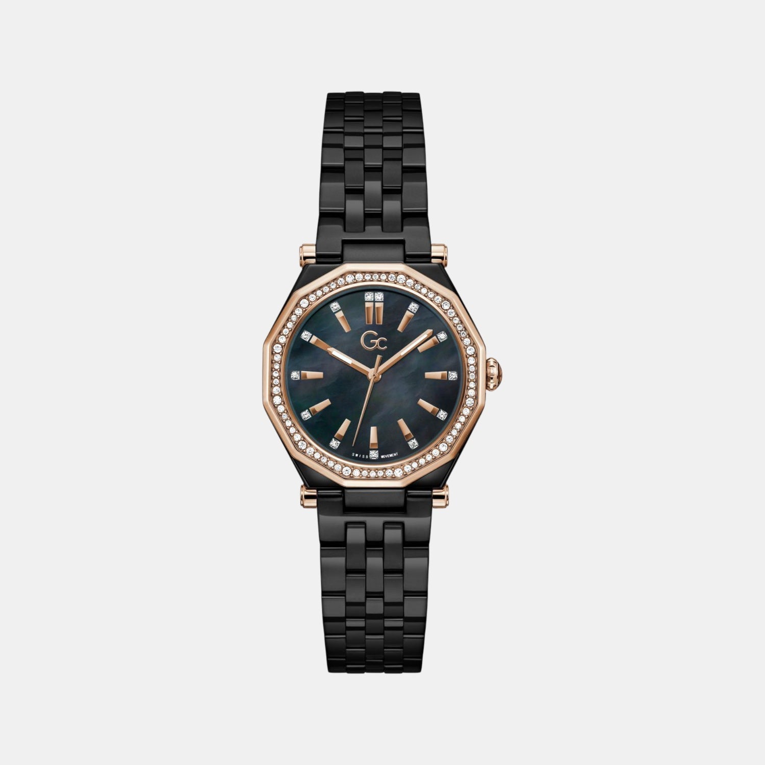 Gc Gleam Women Quartz Black Dial Multi-Function Ceramic Watch Z59002L2