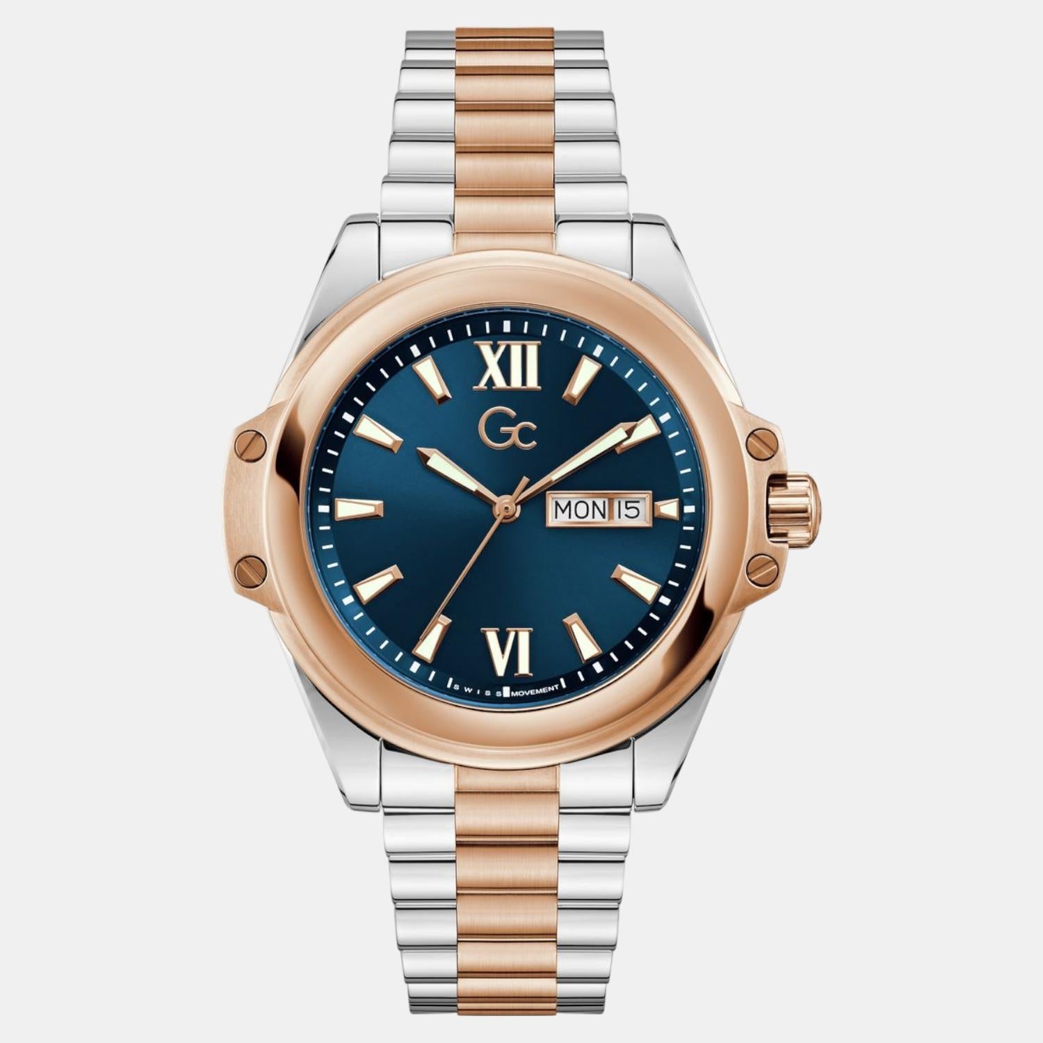 Bolt Men Quartz Blue Dial Analog Stainless Steel Watch Z60001G7