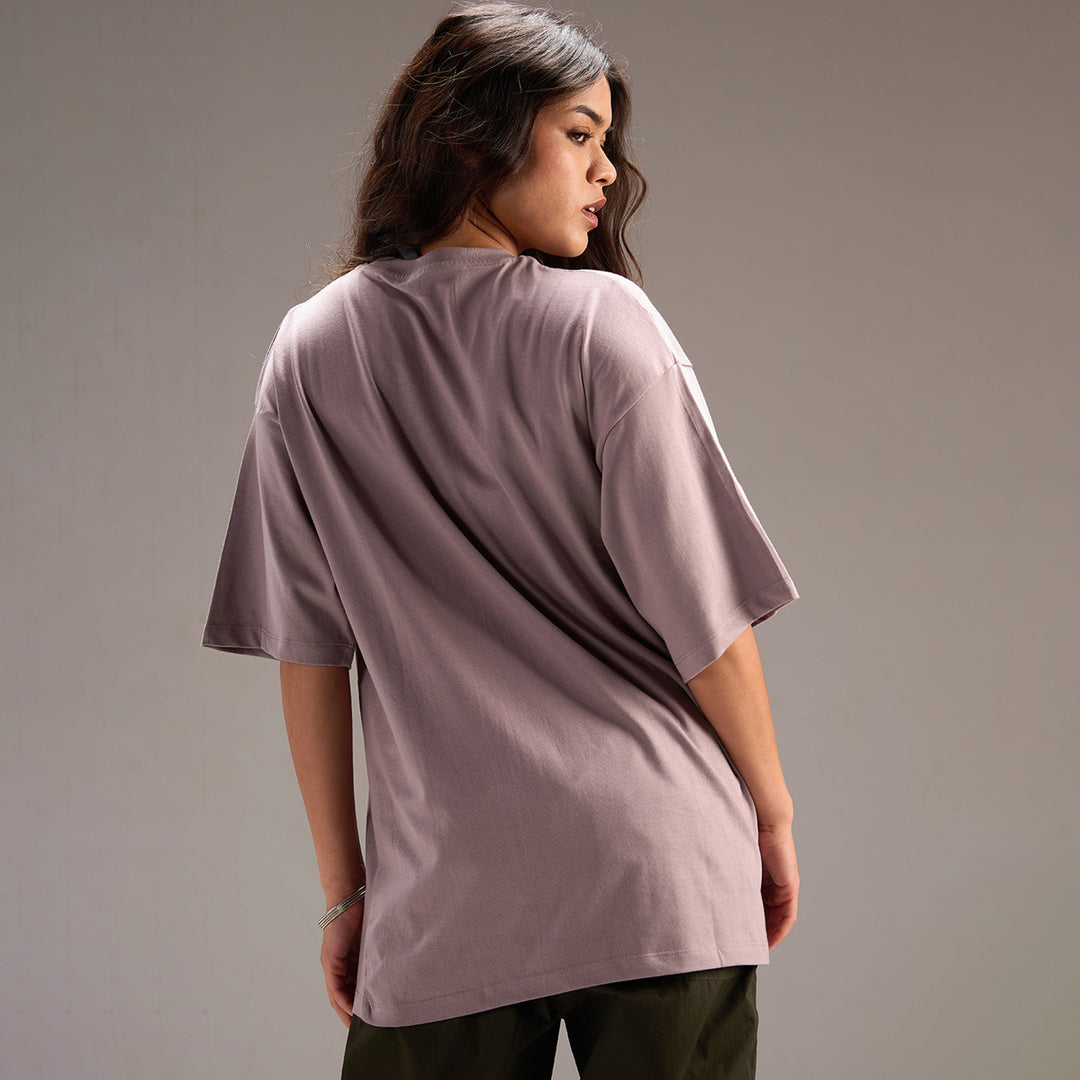 " Living Loud " Grey Oversize T-shirt for Women