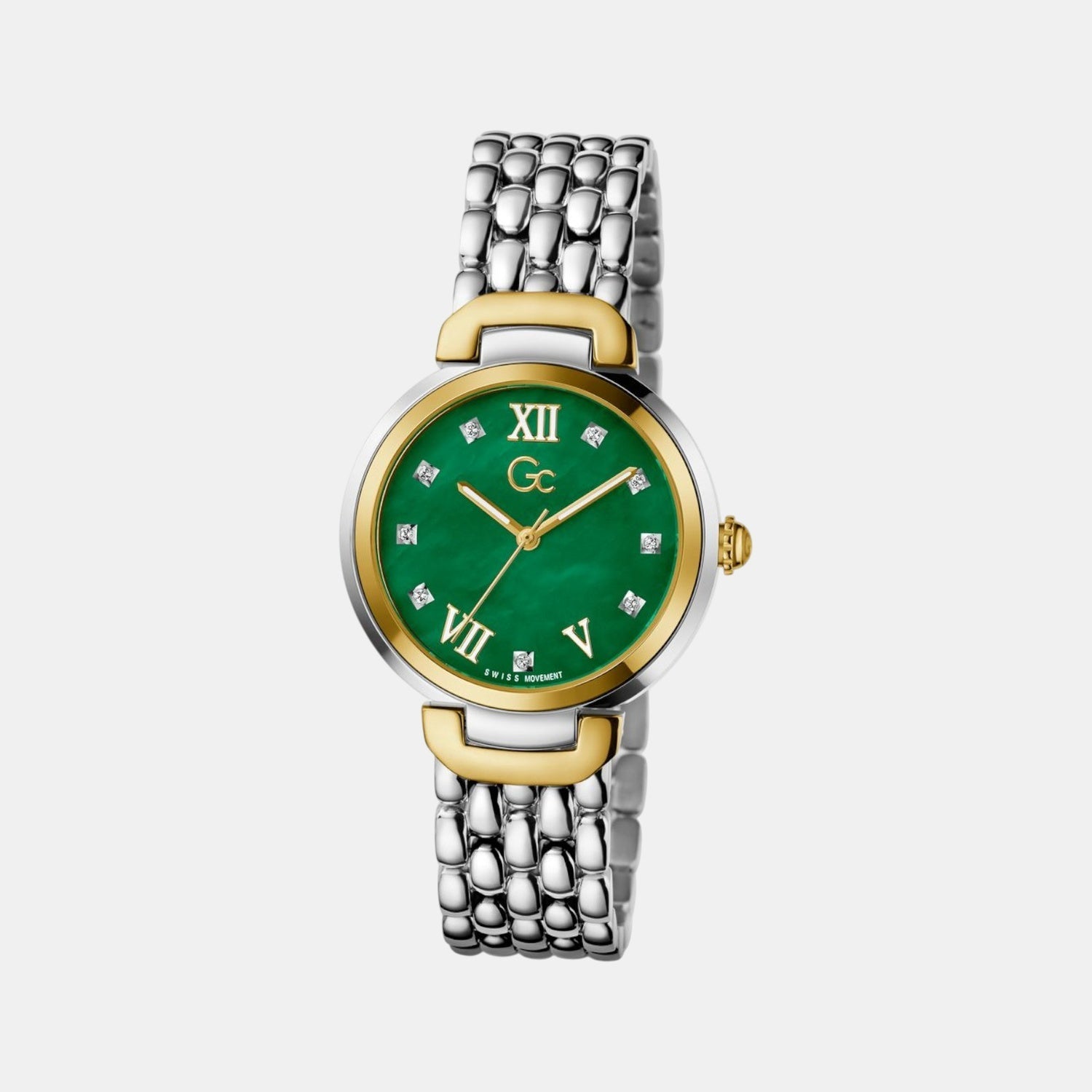 Gc Allure Women Quartz Green Dial Analog Stainless Steel Watch Z64002L1