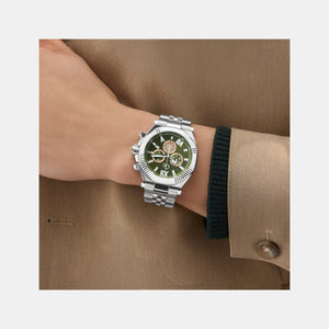 Gc Atlas Men Quartz Green Dial Chronograph Stainless Steel Watch Z66004G9