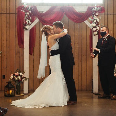 Burgundy and Blush Winter Barn Wedding