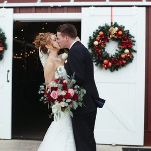 Burgundy and Blush Winter Barn Wedding