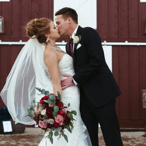Burgundy and Blush Winter Barn Wedding