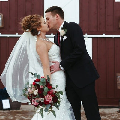 Burgundy and Blush Winter Barn Wedding