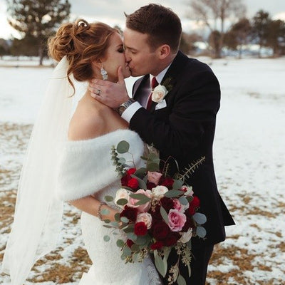 Burgundy and Blush Winter Barn Wedding