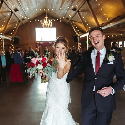 Burgundy and Blush Winter Barn Wedding
