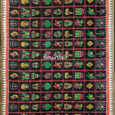 Black Nabakothi Khandua Silk Saree