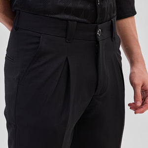 Black Slim Fit Stretch Trousers