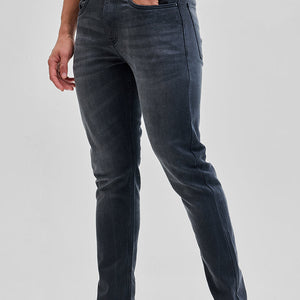 Grey Tapered Fit Jeans