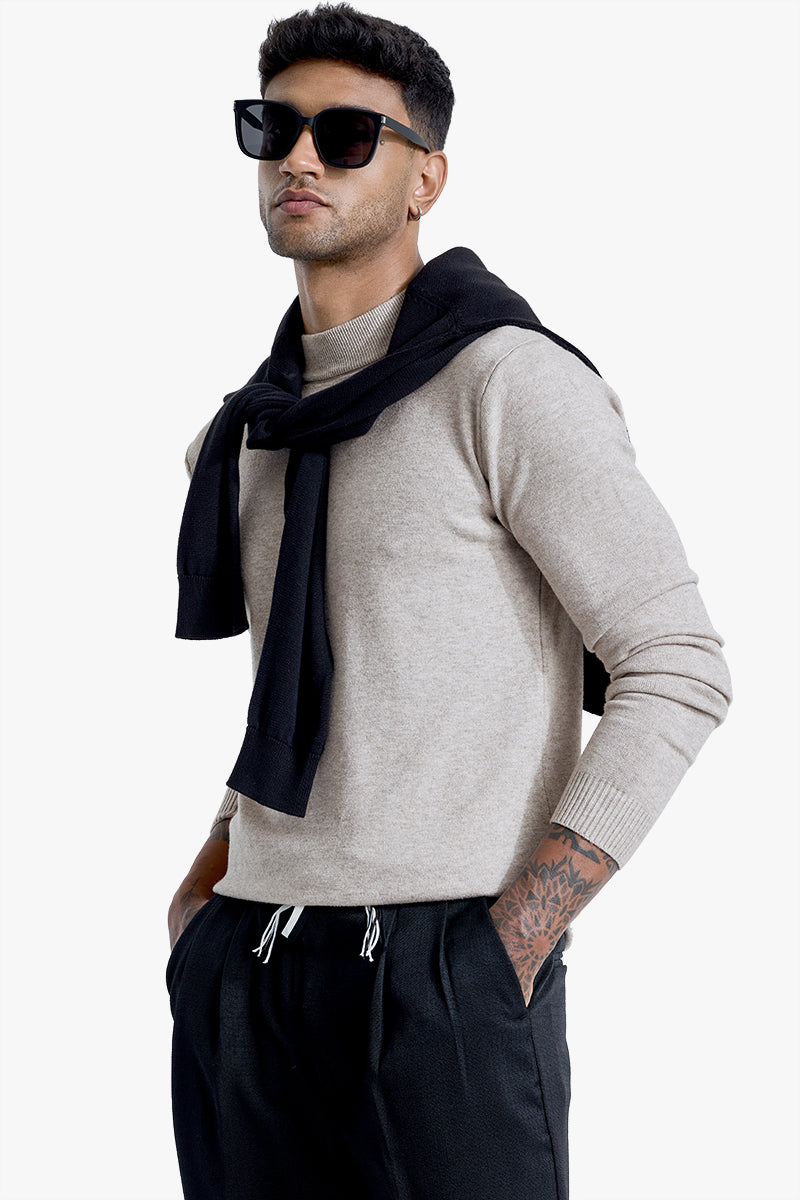 Grey Knitted Sweatshirt