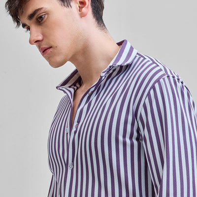 Purple Stripes Slim Fit Shirt