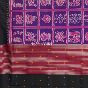 Purple Odisha Ikat Nabakothi Contemporary Silk Saree