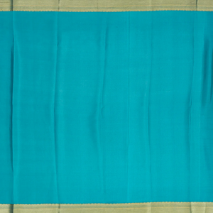 Sky Blue Mysore Crepe Silk Saree With Printed Checks & Floral Motifs