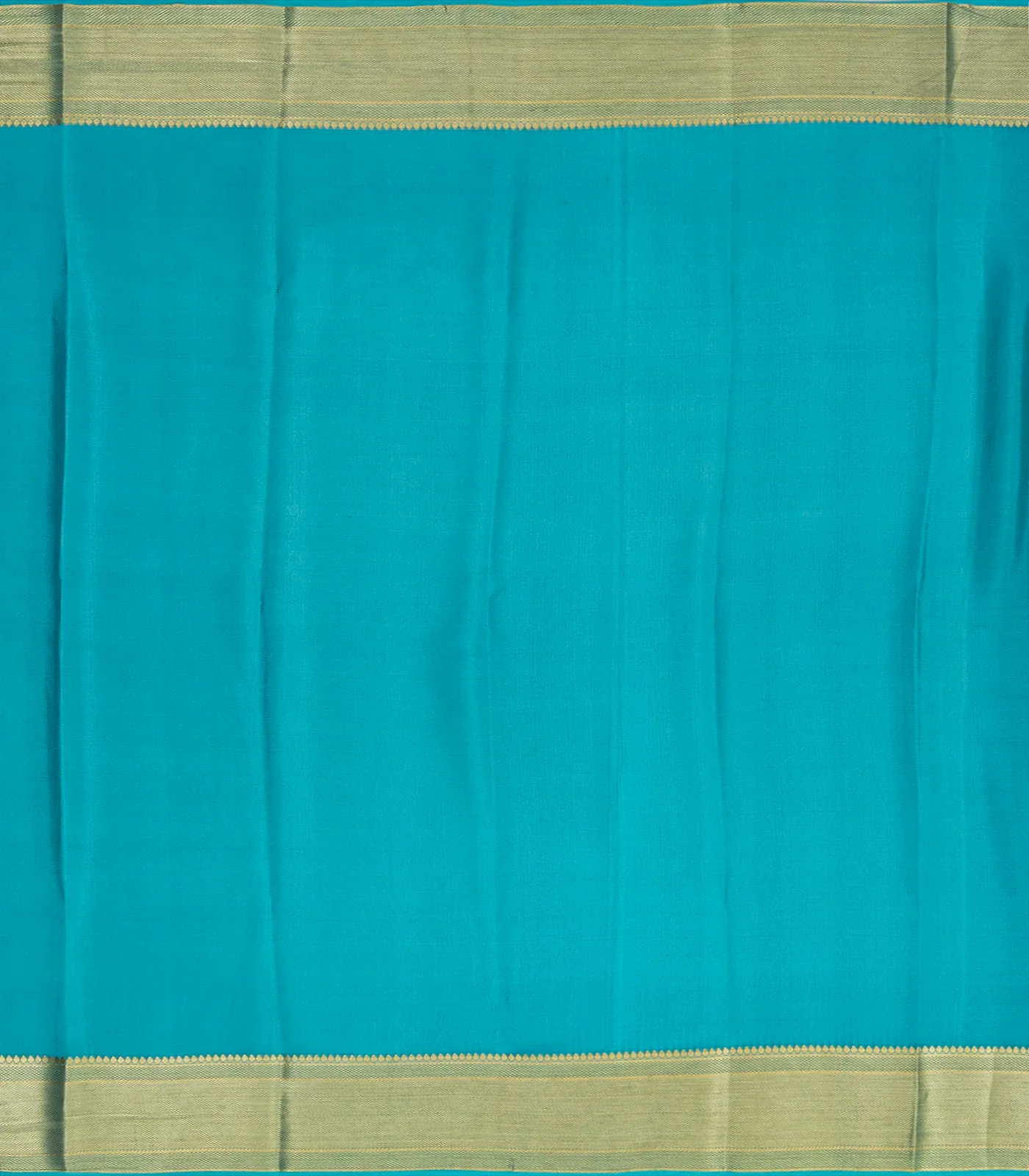 Sky Blue Mysore Crepe Silk Saree With Printed Checks & Floral Motifs