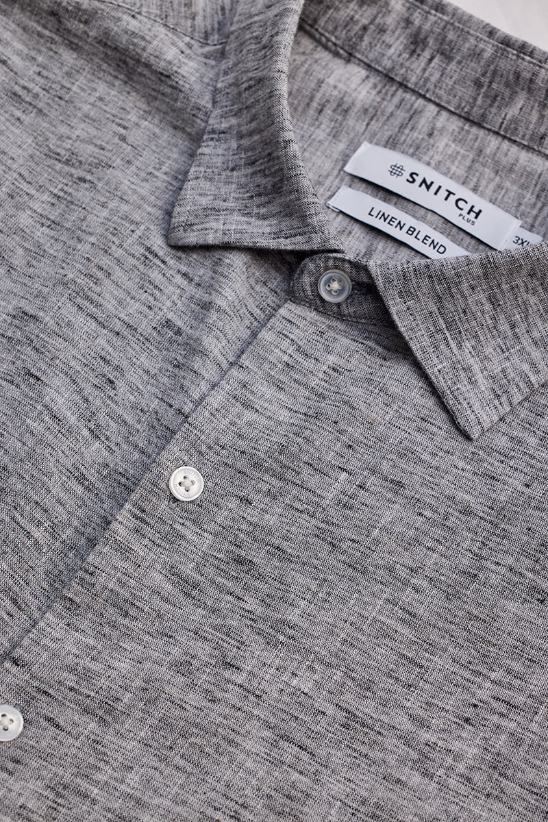 Black Linen Blend Shirt