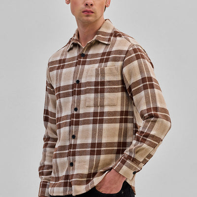 Brown Flannel Checks Overshirt