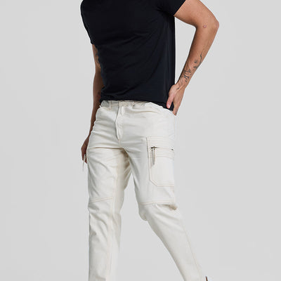 Off White Slim Fit Cargo Pants