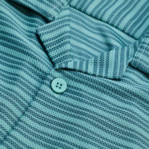 Turquoise Box Fit Stripes Shirt