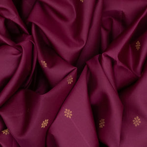 Maroon Handloom Soft Silk Saree With Kamalam Buttas & Contrast Pallu
