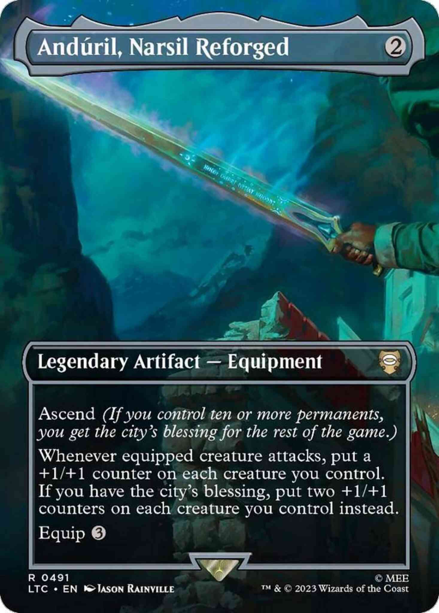 Andúril, Narsil Reforged [491] [Borderless] [The Lord of the Rings: Tales of Middle-earth: Commander] [Non-Foil]