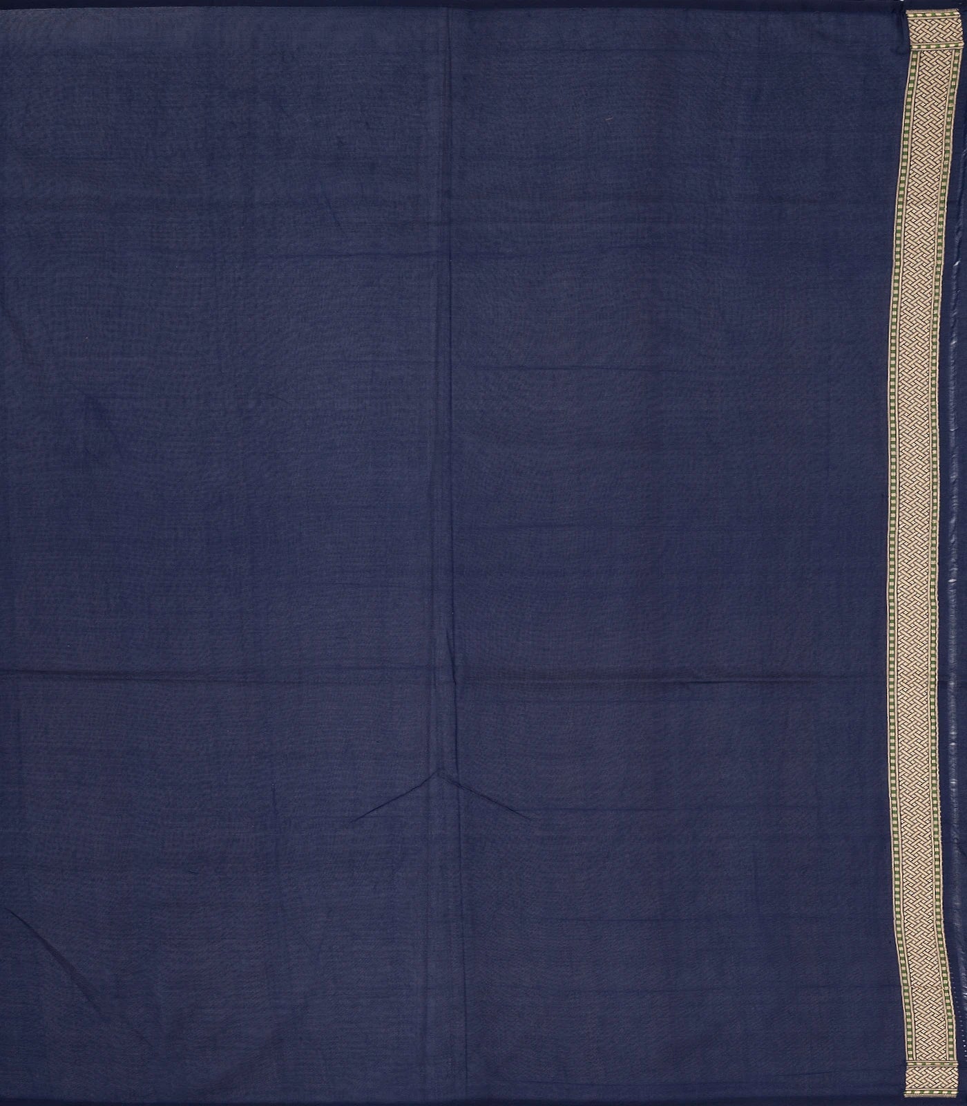 Navy Blue Handwoven Banarasi Silk Saree With Embroidered Floral Motifs