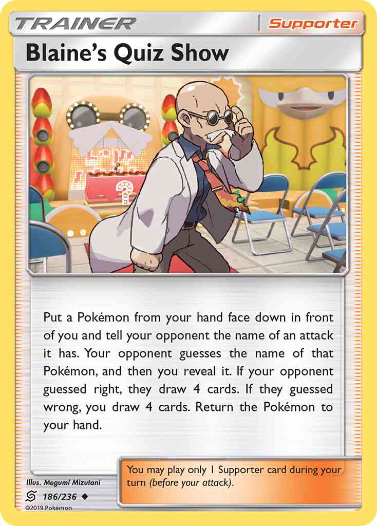 Blaine's Quiz Show - 186/236 - Uncommon [sm11-186] [Reverse Holo]