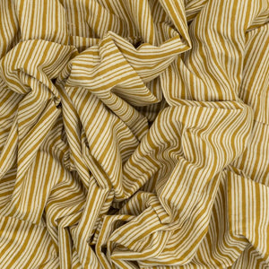 Cream Woven Jaipur Cotton Saree Printed With Gold Stripes